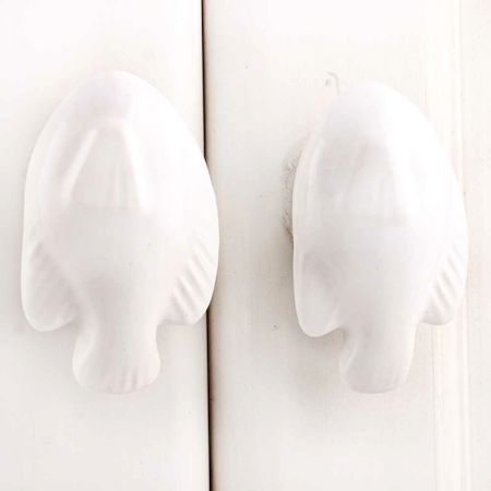 White Fish Ceramic Knob